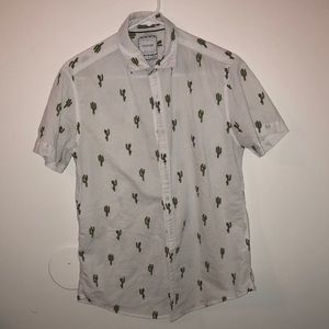 Short sleeve collared cactus shirt